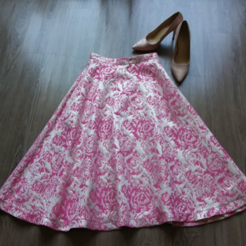 Champagne & Strawberry Brocade Skirt
